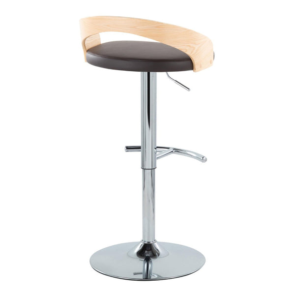 English Elm Adjustable Swivel Barstools Set of 3 Faux Leather Chrome Base Kitchen Counter B202S02031