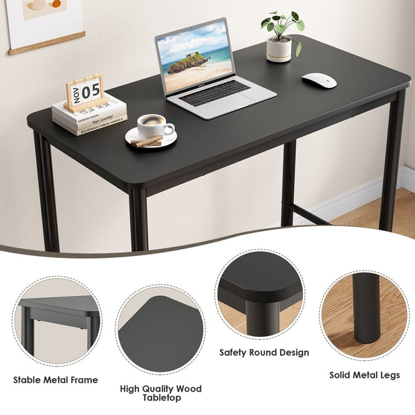 English Elm 47 Inch Counter Height Bar Table - Modern Rectangular Dining Table With Metal Legs For Any Space T3623P381059