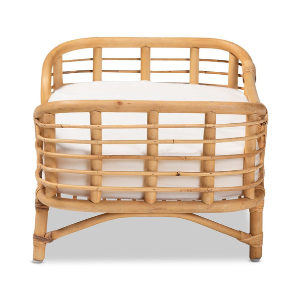 English Elm Modern Rattan Woven Pet Bed with Cushion Bohemian Artisan Frame for Any Room B2750P470057