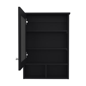 English Elm Medicine Compact Wall Cabinet with Mirror Door, Engineered Wood Storage, Durable, Space-Saving Design Black 34.65 L x 23.23 W x 4.72 H B097P250881
