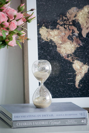 English Elm Set Of 2 Peleus Antique Silvered Hourglass - 30-Minute Timer With Elegant Bisque Sand For Decor W2078P278368-GIGA