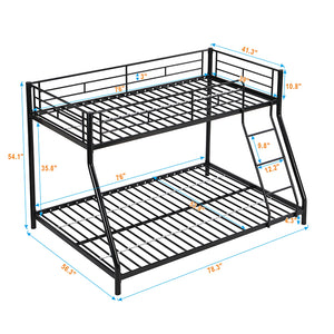 English Elm METAL Twin-Over-Twin Bunk Bed Black - Space-Saving Modern Metal Frame, Durable Quiet Steel Support W2297P397424