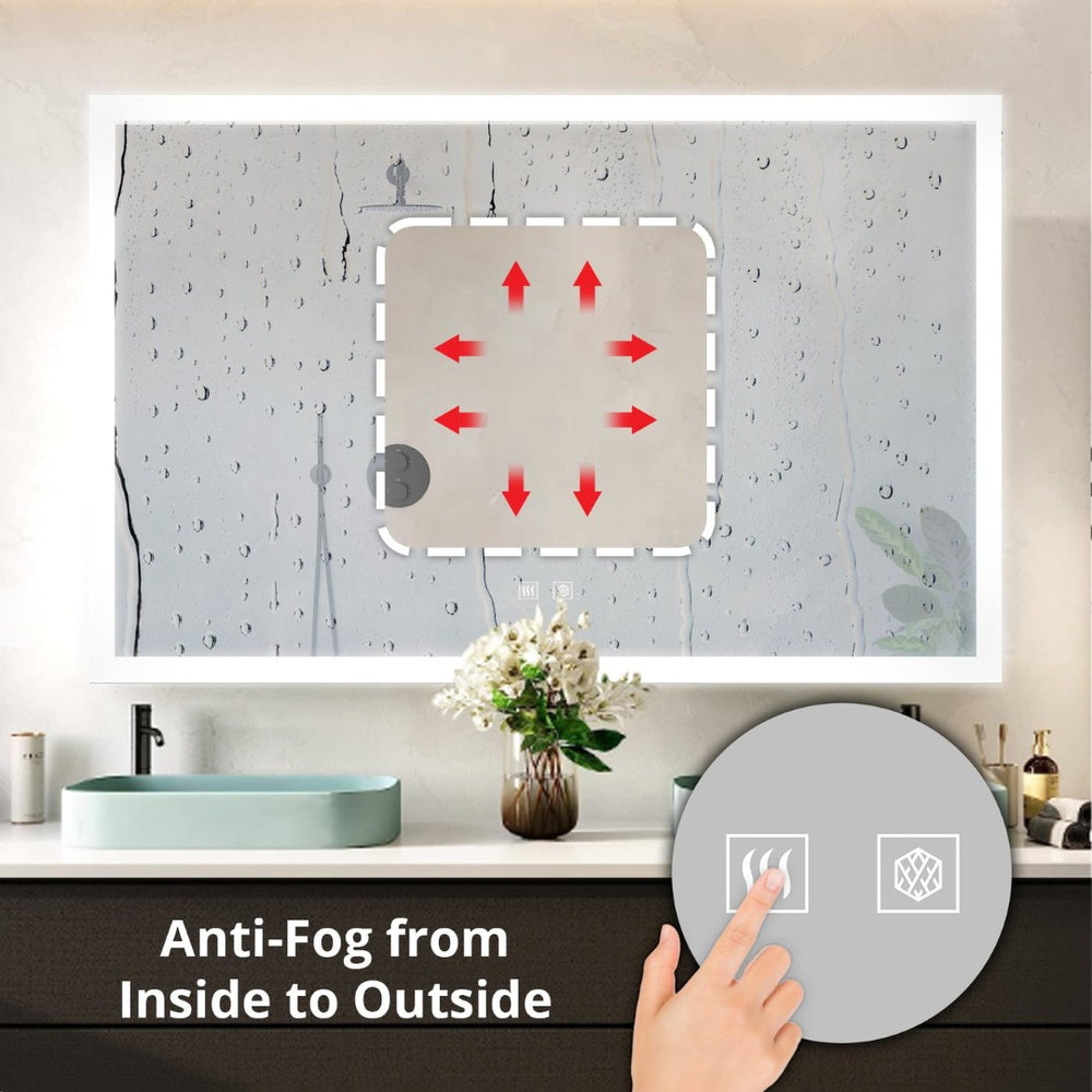 English Elm Aurorium Frameless Led Vanity Mirror with Defogger for Spa Bath or Double Sink B2731P478352