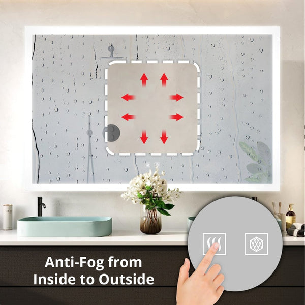 English Elm Aurorium Frameless Led Vanity Mirror with Defogger for Spa Bath or Double Sink B2731P478352
