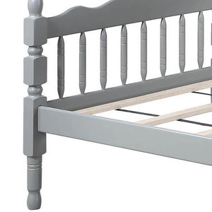 English Elm Grey Twin Over Twin Bunk Bed - Space-Saving Design, Sturdy Pine Construction & Safe Access Features B062S00492