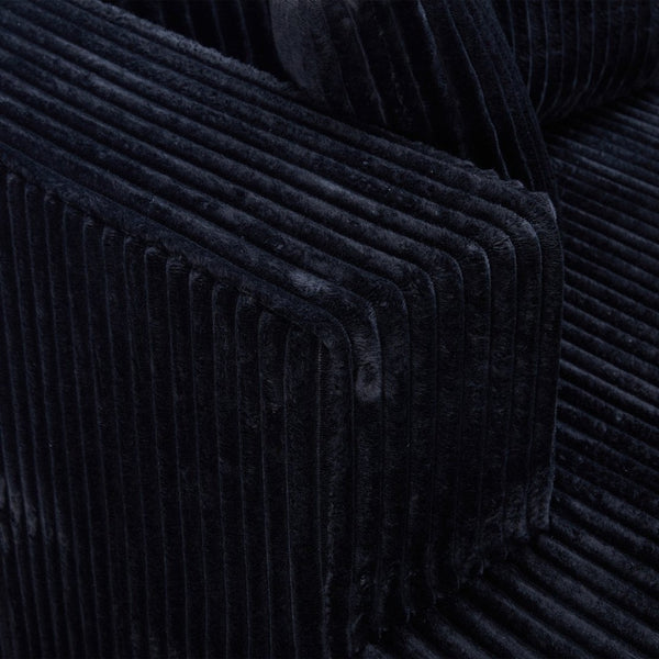 English Elm U Shape Modular Sectional Sofa Corduroy Upholstered Minimalist Living Room Couch Black W1919S00015