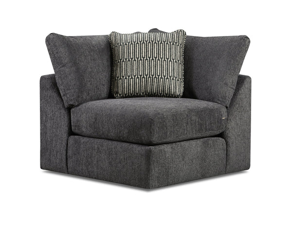 Fusion Ripple Midnight Modular Sectional Sofa In Charcoal - Includes Ottomans, Pillows, And Versatile Design Charcoal W ,100% Polyester 3500-11l 15 19kp 03 19kp 15 11r 03 Ripple Midnight Sectional.Jpeg