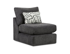 Fusion Ripple Midnight Modular Sectional Sofa In Charcoal - Includes Ottomans, Pillows, And Versatile Design Charcoal W ,100% Polyester 3500-11l 15 19kp 03 19kp 15 11r 03 Ripple Midnight Sectional.Jpeg