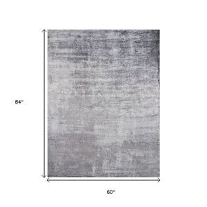 HomeRoots 5' Slate Gray and Dark Gray Abstract Hand Loomed Area Rug – Contemporary Elegance for Your Space 5' X 7' 350030