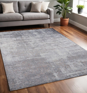 HomeRoots 5' Slate Gray and Dark Gray Abstract Hand Loomed Area Rug – Contemporary Elegance for Your Space 5' X 7' 350030