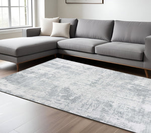 HomeRoots 5' Modern Abstract Hand-Loomed Area Rug in Dark and Light Gray – Adds Style and Warmth to Any Space 5' X 7' 350032