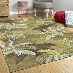Homeroots 5' X 8'  Wool Moss Area Rug  Wool 350035