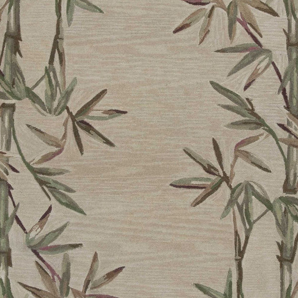 Homeroots 5' X 8' Ivory Hand Tufted Bordered Bamboo Indoor Area Rug  Wool 350042