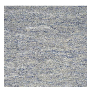 HomeRoots 7' Luxurious Hand-Tufted Wool Area Rug with Abstract Blue and Beige Design for Modern Interiors 7' X 9' 350054