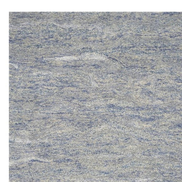 HomeRoots 7' Luxurious Hand-Tufted Wool Area Rug with Abstract Blue and Beige Design for Modern Interiors 7' X 9' 350054