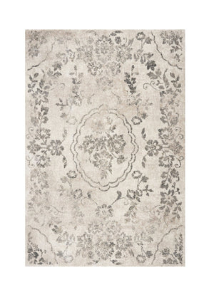 HomeRoots 8' Gray and Tan Floral Distressed Area Rug - Timeless Vintage Style for High-Traffic Family Spaces 8' X 10' 350055