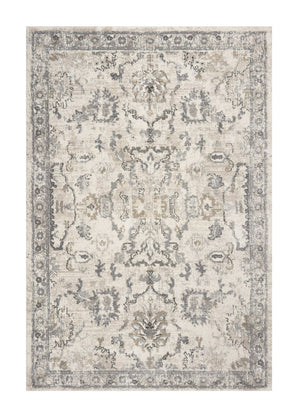 HomeRoots 8' Elegant Ivory and Gray Floral Medallion Area Rug - Durable, Low-Maintenance Design for Homes 8' X 10' 350057
