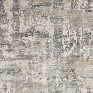 HomeRoots 7' Modern Gray and Tan Abstract Area Rug – Durable, Easy-Care, Stylish Addition for Any Space 7' X 9' 350062