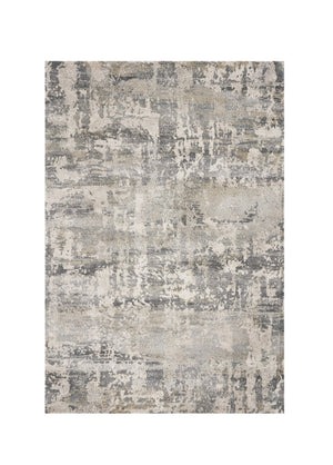 HomeRoots 7' Modern Gray and Tan Abstract Area Rug – Durable, Easy-Care, Stylish Addition for Any Space 7' X 9' 350062