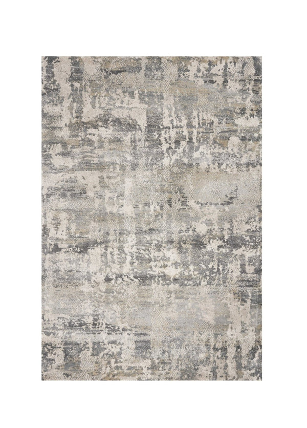 HomeRoots 7' Modern Gray and Tan Abstract Area Rug – Durable, Easy-Care, Stylish Addition for Any Space 7' X 9' 350062