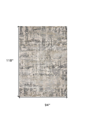 HomeRoots 7' Modern Gray and Tan Abstract Area Rug – Durable, Easy-Care, Stylish Addition for Any Space 7' X 9' 350062