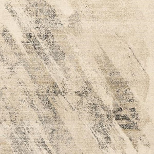 Homeroots 8' X 10' Ivory Grey Machine Woven Abstract Brushstrokes Indoor Area Rug  Polypropylene 350063