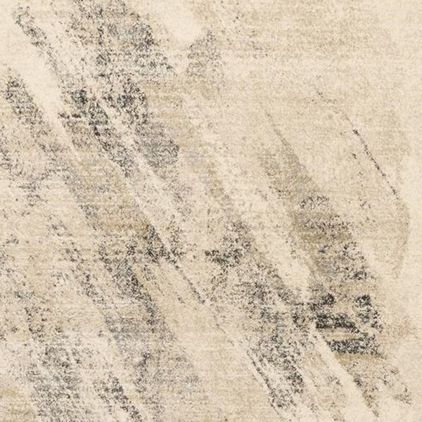 Homeroots 8' X 10' Ivory Grey Machine Woven Abstract Brushstrokes Indoor Area Rug  Polypropylene 350063