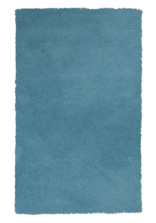 HomeRoots 8' Blue Hand-Woven Round Rug - Artisan Crafted, Durable Polyester, Perfect for Cozy Living Spaces 8' X 11' 350079