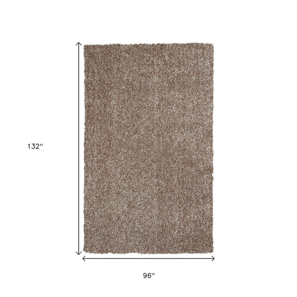 HomeRoots 8' Hand-Woven Beige and Brown Abstract Rug - Artisan Crafted, Cozy, Durable, Perfect for Modern Spaces 8' X 11' 350082