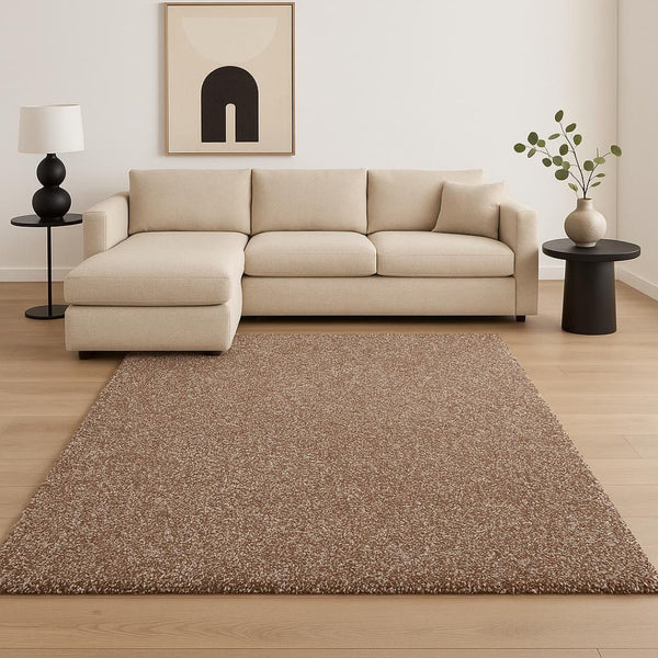 HomeRoots 8' Hand-Woven Beige and Brown Abstract Rug - Artisan Crafted, Cozy, Durable, Perfect for Modern Spaces 8' X 11' 350082