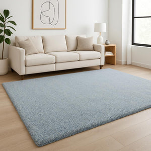 HomeRoots 8' Hand-Woven Blue Round Rug - Durable, Artisanal Design for Contemporary Spaces & Everyday Use 8' X 11' 350083