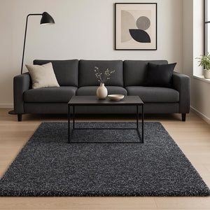 HomeRoots 8' Hand-Woven Black and White Round Rug - Artisan Crafted, Durable, Contemporary Style for Your Home 8' X 11' 350084