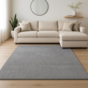 HomeRoots 8' Gray Round Hand-Woven Area Rug - Artisan Crafted, Soft Polyester for Comfort and Timeless Style 8' X 11' 350086