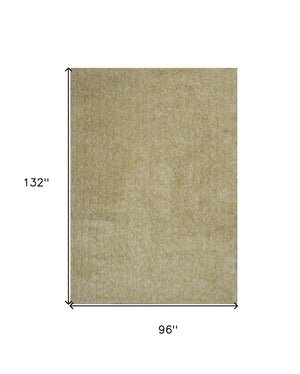 Homeroots 8' X 11' Yellow Heather Indoor Shag Rug  Polyester 350087