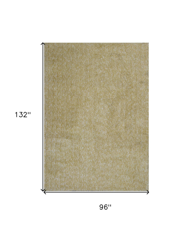 Homeroots 8' X 11' Yellow Heather Indoor Shag Rug  Polyester 350087