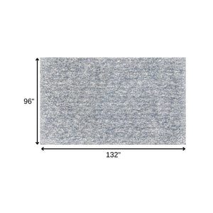 HomeRoots 8' Slate Blue and Ivory Abstract Hand-Woven Round Rug - Modern Elegance for Any Living Space 8' X 11' 350088