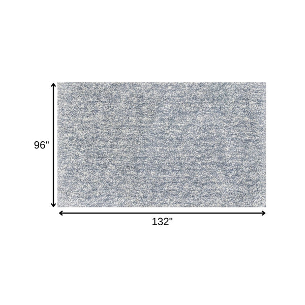 HomeRoots 8' Slate Blue and Ivory Abstract Hand-Woven Round Rug - Modern Elegance for Any Living Space 8' X 11' 350088
