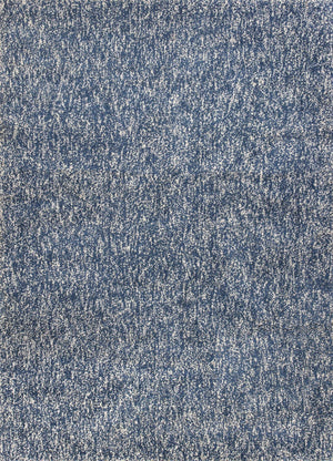 HomeRoots 8' Hand Woven Indigo and Ivory Abstract Shag Area Rug - Plush Comfort and Modern Style for Any Room 8' X 11' 350090