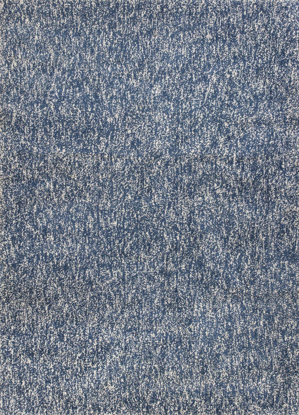 HomeRoots 8' Hand Woven Indigo and Ivory Abstract Shag Area Rug - Plush Comfort and Modern Style for Any Room 8' X 11' 350090