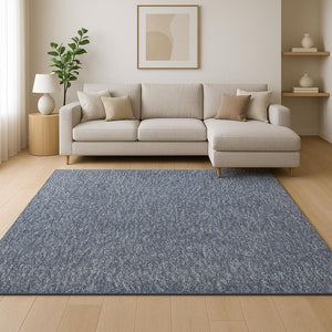 HomeRoots 8' Hand Woven Indigo and Ivory Abstract Shag Area Rug - Plush Comfort and Modern Style for Any Room 8' X 11' 350090