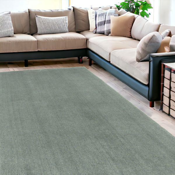 Homeroots 8' X 11' Slate Blue Indoor Shag Rug  Polyester 350095