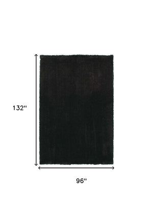 Homeroots 8' X 11' Espresso Brown Shag Area Rug  Polyester 350096