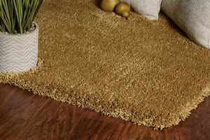 Homeroots 8' X 11' Gold Indoor Shag Rug  Polyester 350097