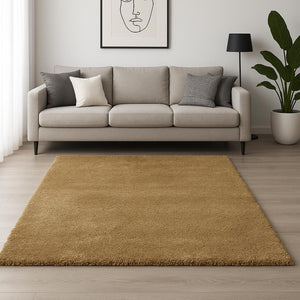 HomeRoots 8' Gold Hand-Woven Round Rug - Elevate Your Space with Unique Artistry, Comfort, and Timeless Style 8' X 11' 350097
