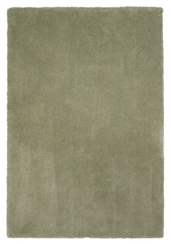 HomeRoots 8' Sage Shag Hand Woven Area Rug - Luxurious Plush Pile for Warmth, Style, and Noise Reduction in Homes 8' X 11' 350098