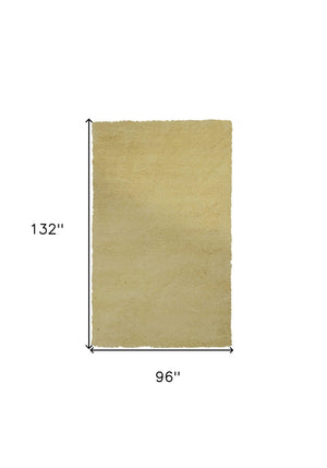 Homeroots 8' X 11' Yellow Hand Woven Area Rug  Polyester 350100