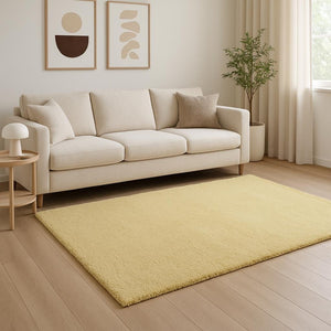 HomeRoots 8' Hand-Woven Canary Yellow Round Rug – Artisan Crafted, Durable, and Stylish for Any Space 8' X 11' 350100