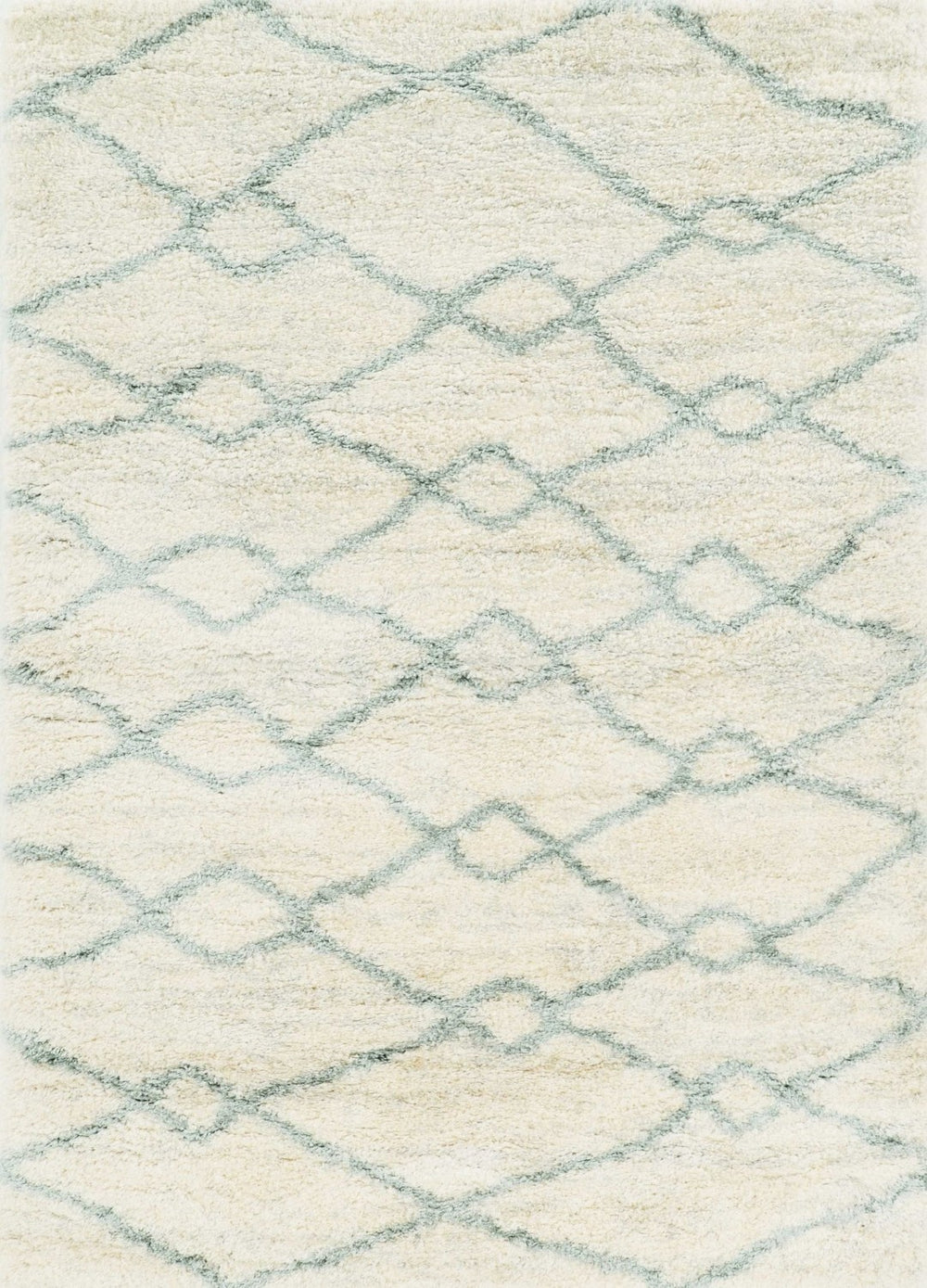 HomeRoots 9' X 13' Ivory Area Rug - Contemporary Chain Pattern, Durable Polypropylene, Ideal for Living Spaces 10" x 13" 350103