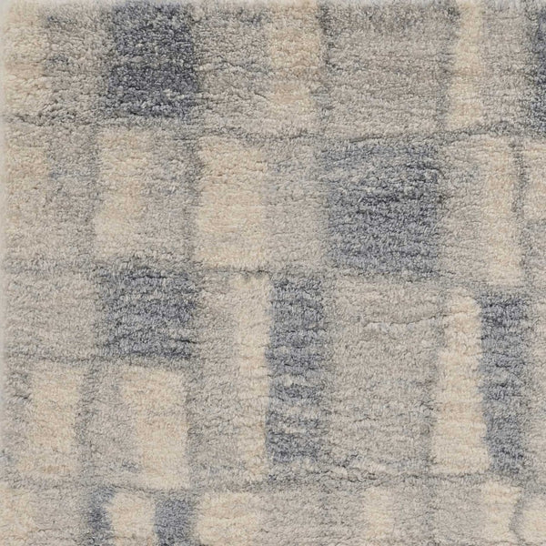 HomeRoots 9' Ivory and Blue Abstract Geometric Area Rug – Modern Elegance for Large Spaces, Durable Comfort 9' X 13' 350105