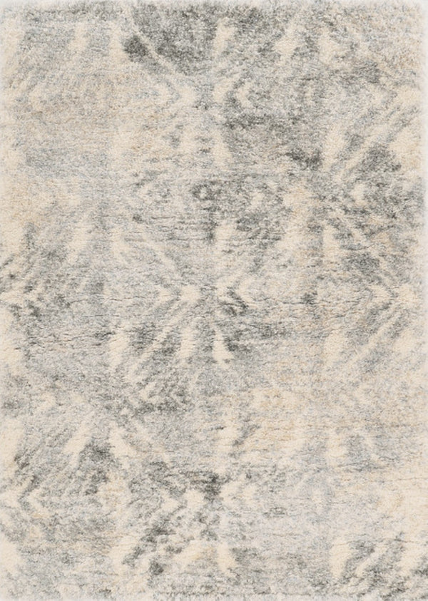 HomeRoots 9' Gray and Ivory Diamond Area Rug - Stylish Comfort for Modern Living Rooms and High-Traffic Areas 9' X 13' 350106